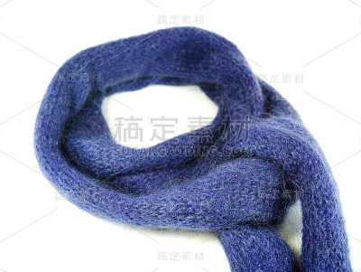 蓝毛马海毛围巾