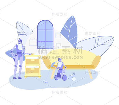 拟人化的机器人，一起做家务