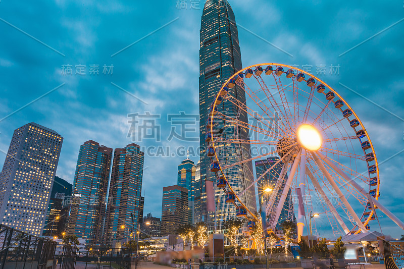 香港城市夜景。