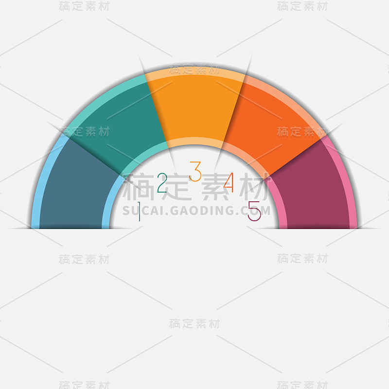 信息图颜色半圆模板与文本区域