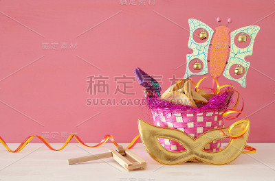 普林节庆祝概念(犹太狂欢节节日)。
