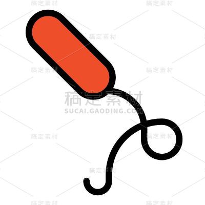 病毒或细菌矢量插图，填充样式图标