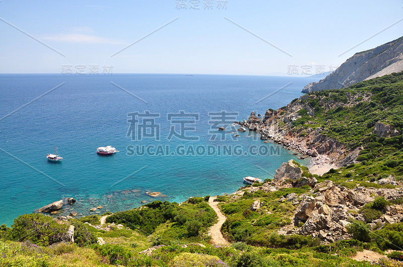 斯基亚索斯景观海景，大海的全景