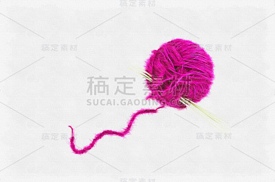 模仿一幅画。油漆。呈现。带辐条的线球