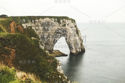 法国诺曼底埃特尔塔的法莱斯·达蒙特悬崖