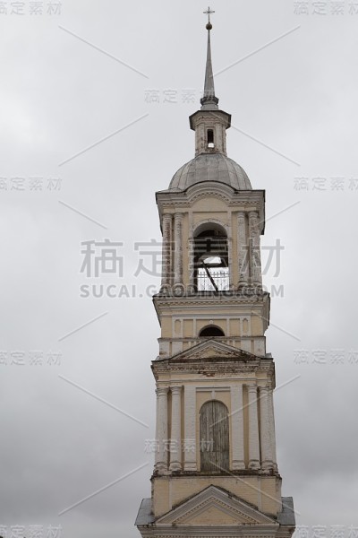 教堂钟楼背景概念宗教俄罗斯弗拉基米尔