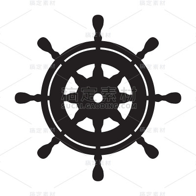 舵锚矢量标志图标航海海洋海洋船插图