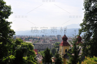 奥地利克拉根福的Kreuzbergl上的景色
