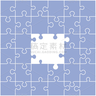 拼图插图与空白向量