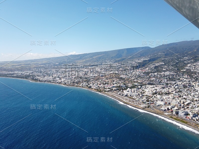 圣丹尼斯市留尼旺岛鸟瞰图