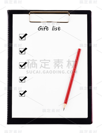 带红铅笔的剪贴板