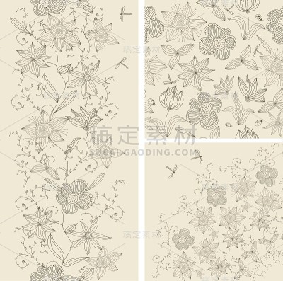 设置无缝花卉图案
