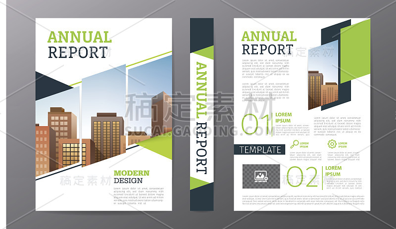 商业宣传册或传单模板;年度报告或书籍封面布局