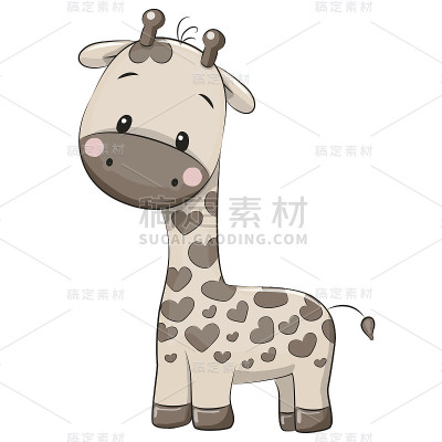 可爱的卡通长颈鹿
