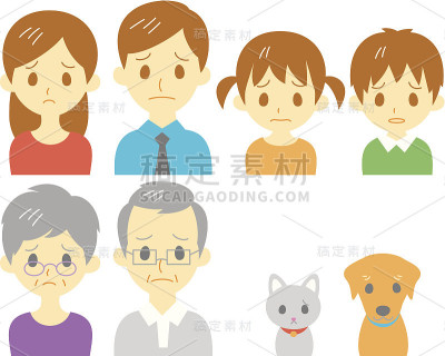 家庭,悲伤的表情