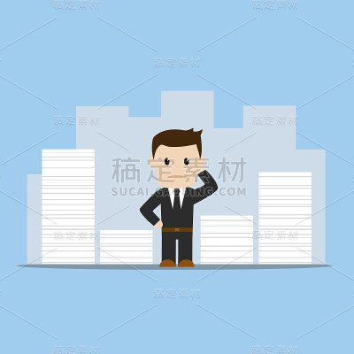 工作繁重的商人