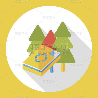 环保理念平面图标;保护我们的森林