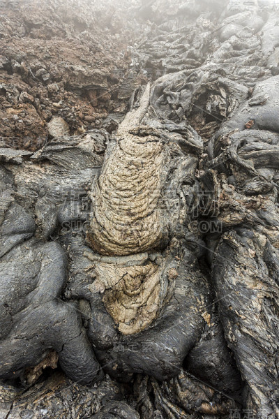 火山Tolbachik。熔岩领域
