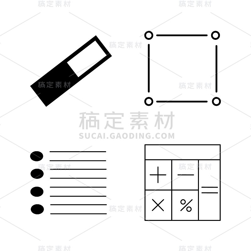 基本内容线性轮廓向量图标集