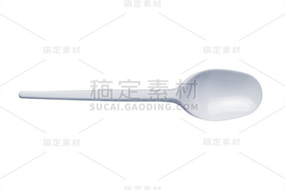 白色汤匙塑料孤立白色