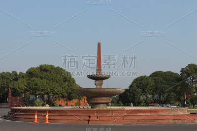 大理石花园喷泉，中央秘书处大楼，德里，印度