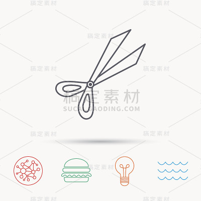 园艺剪刀图标。修枝剪工具的迹象。