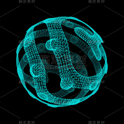 3 d球体。全球数字连接。技术的概念。矢量插图。
