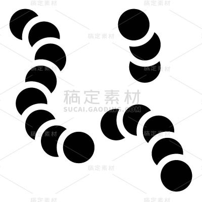 病毒或细菌矢量插图，固体样式图标