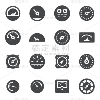 向量黑色仪表图标设置