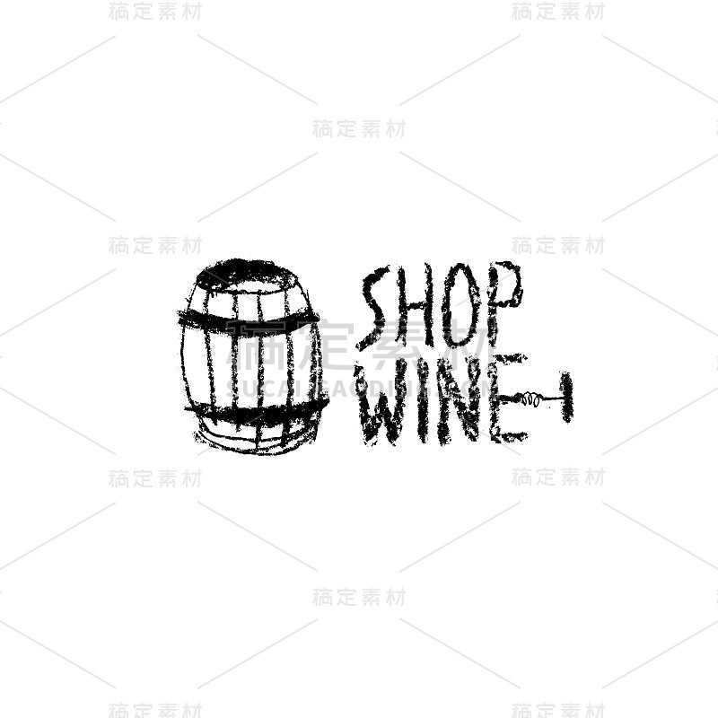 酒厂标志模板。向量蜡笔插图。酒店的图标。