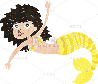卡通漂亮的美人鱼