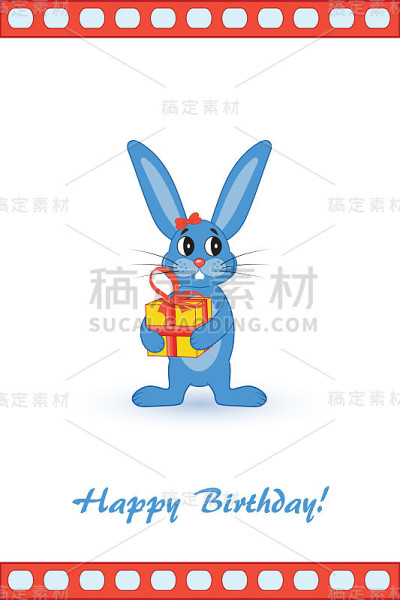 给你的生日卡片。兔子的礼物