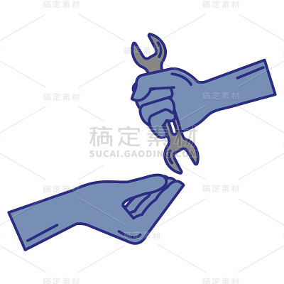 手用扳手工具孤立图标