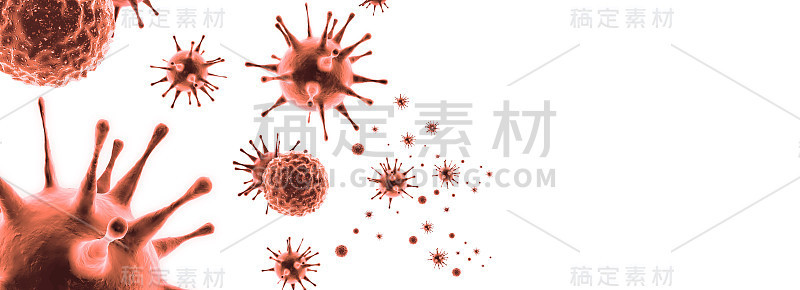 新2019 - ncov冠状病毒。三维演示