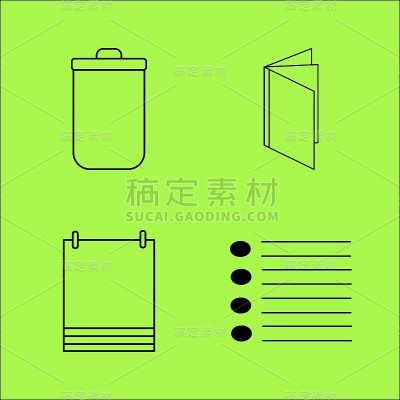 基本内容线性轮廓向量图标集