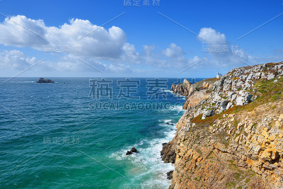 法国布列塔尼的图卢盖角的海洋泻湖