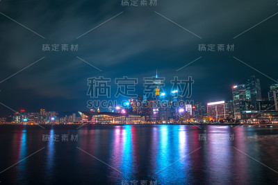 香港城市夜景。