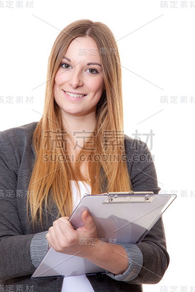 迷人的年轻女子做签名活动