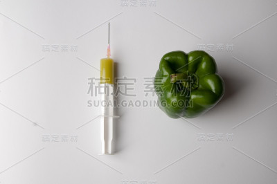 转基因青椒和注射器