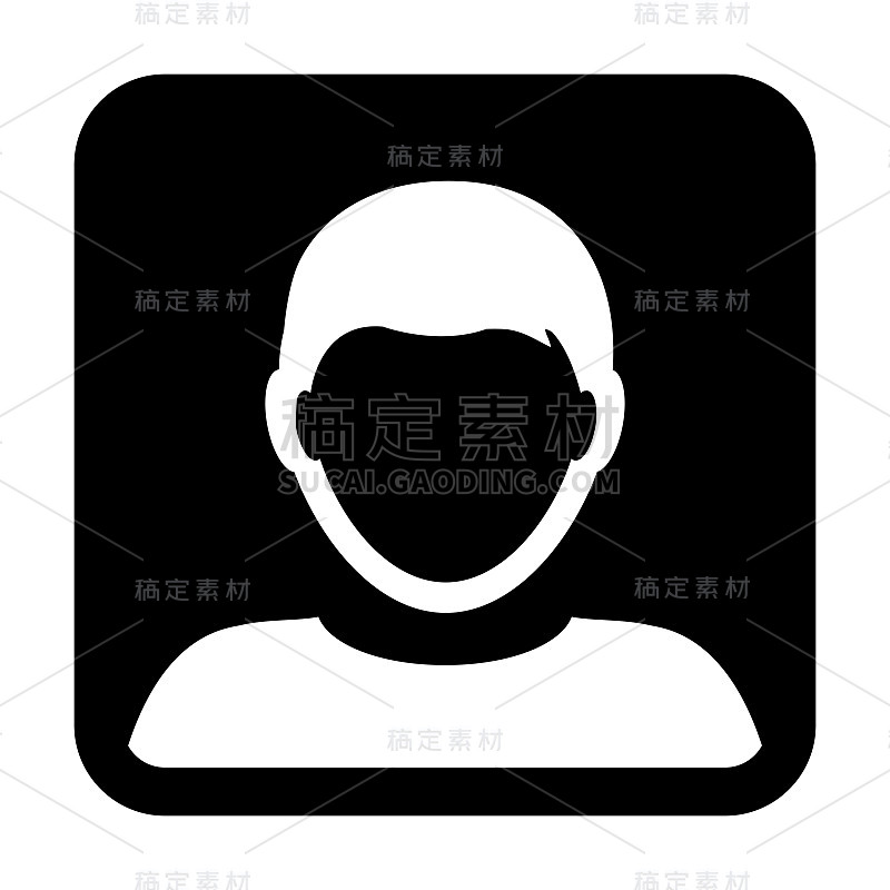 用户图标向量男性符号轮廓头像标志在平面颜色字形象形图