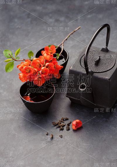 亚洲铸铁茶具。茶道