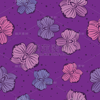 兰花花无缝图案