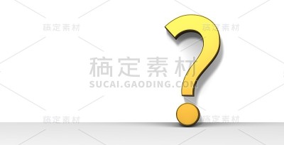 问号黄金问号符号符号图标标点符号3d渲染图形