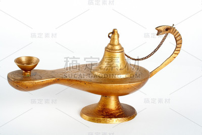 旧铜油灯