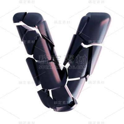 字母五、抽象分形裂纹字体