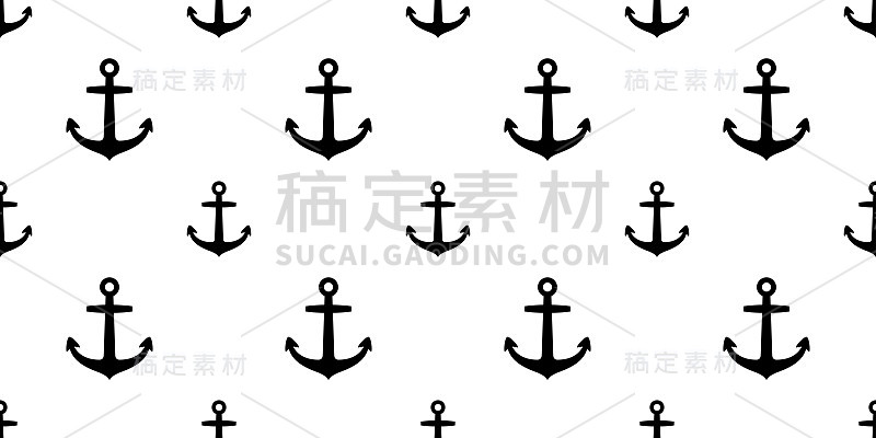 锚舵无缝图案海洋矢量航海船海洋孤立墙纸