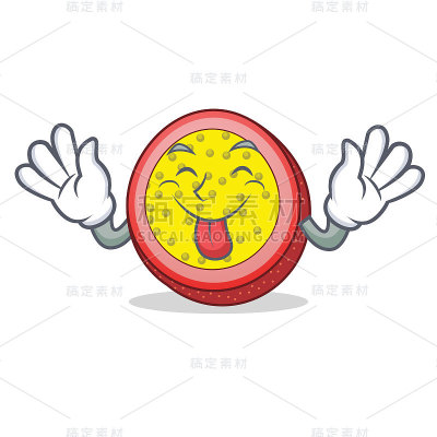 舌头伸出百香果吉祥物卡通