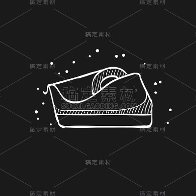 草图图标在黑色胶带分发器