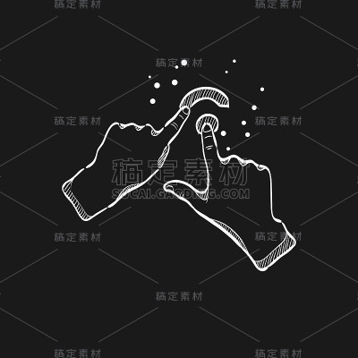 草图图标在黑色-手势