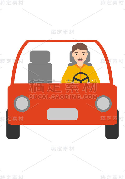 专业:出租车司机。孤立在白色背景上。